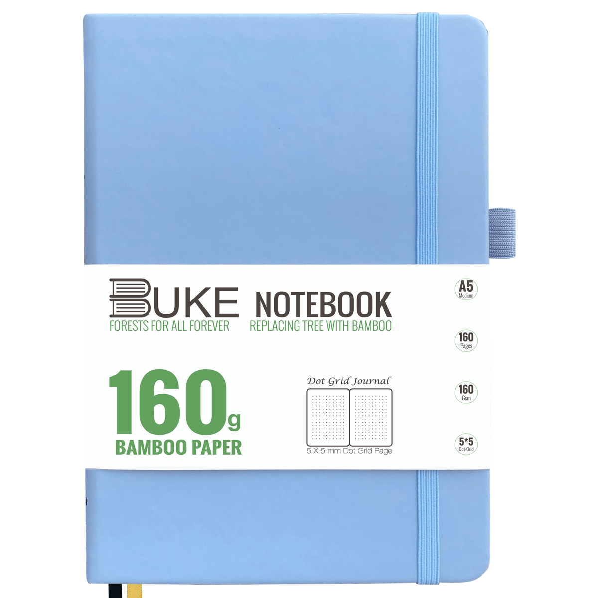 Bullet Dotted Journal 160GSM Bamboo Paper-NATURE WORLD - Blue Mist - bukenotebook