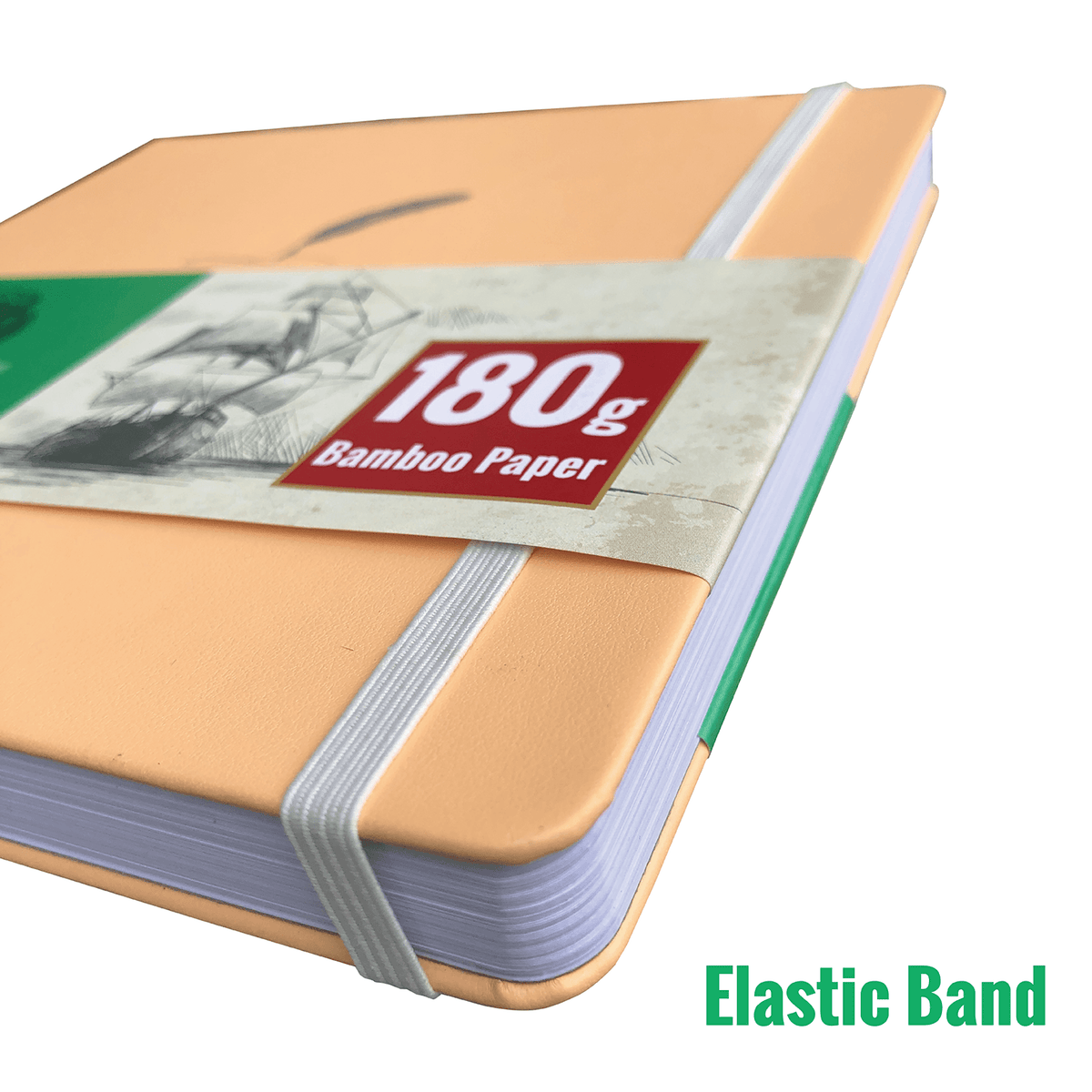 8X8 Square Hardcover SKetchbook Journal 180GSM Bamboo PAPER 128 Pages - Warn Apricot - bukenotebook