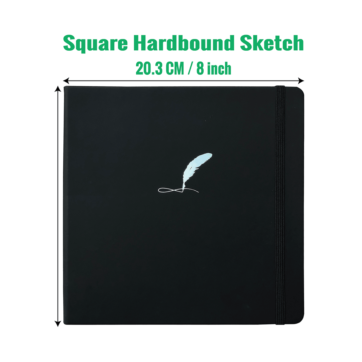 Square Hardbound Sketchbook 8x8 Inch Faux PU Leather Cover Journal