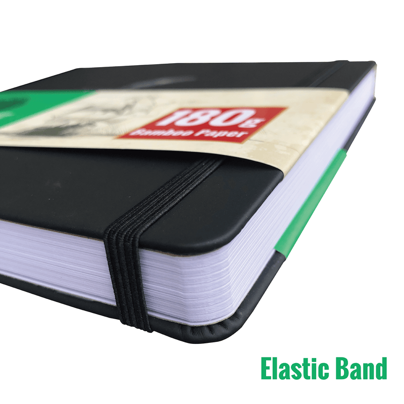 8X8 Square Hardcover SKetchbook Journal 180GSM Bamboo PAPER 128 Pages - Black-zoom-