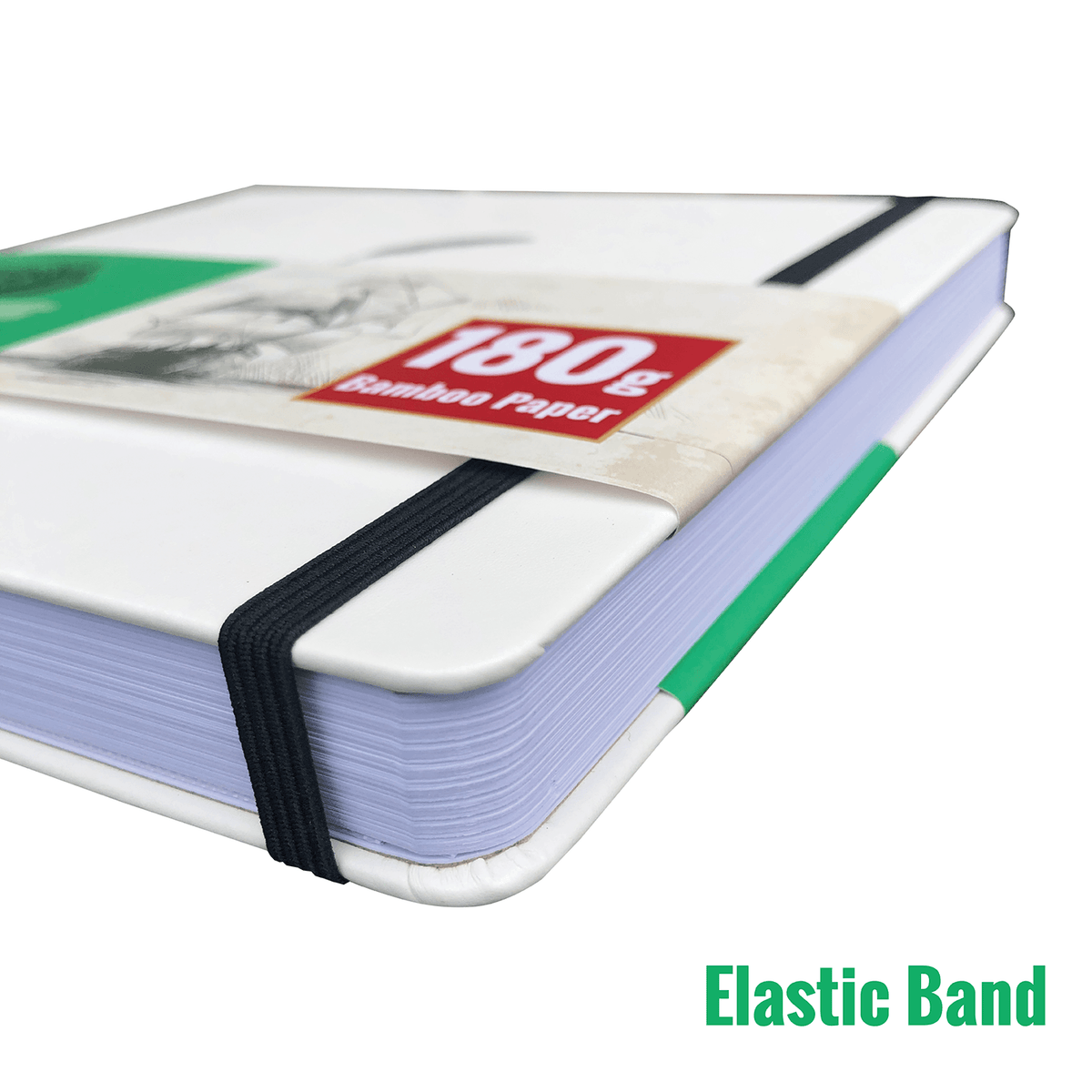 8X8 Square Hardcover SKetchbook Journal 180GSM Bamboo PAPER 128 Pages - White - bukenotebook