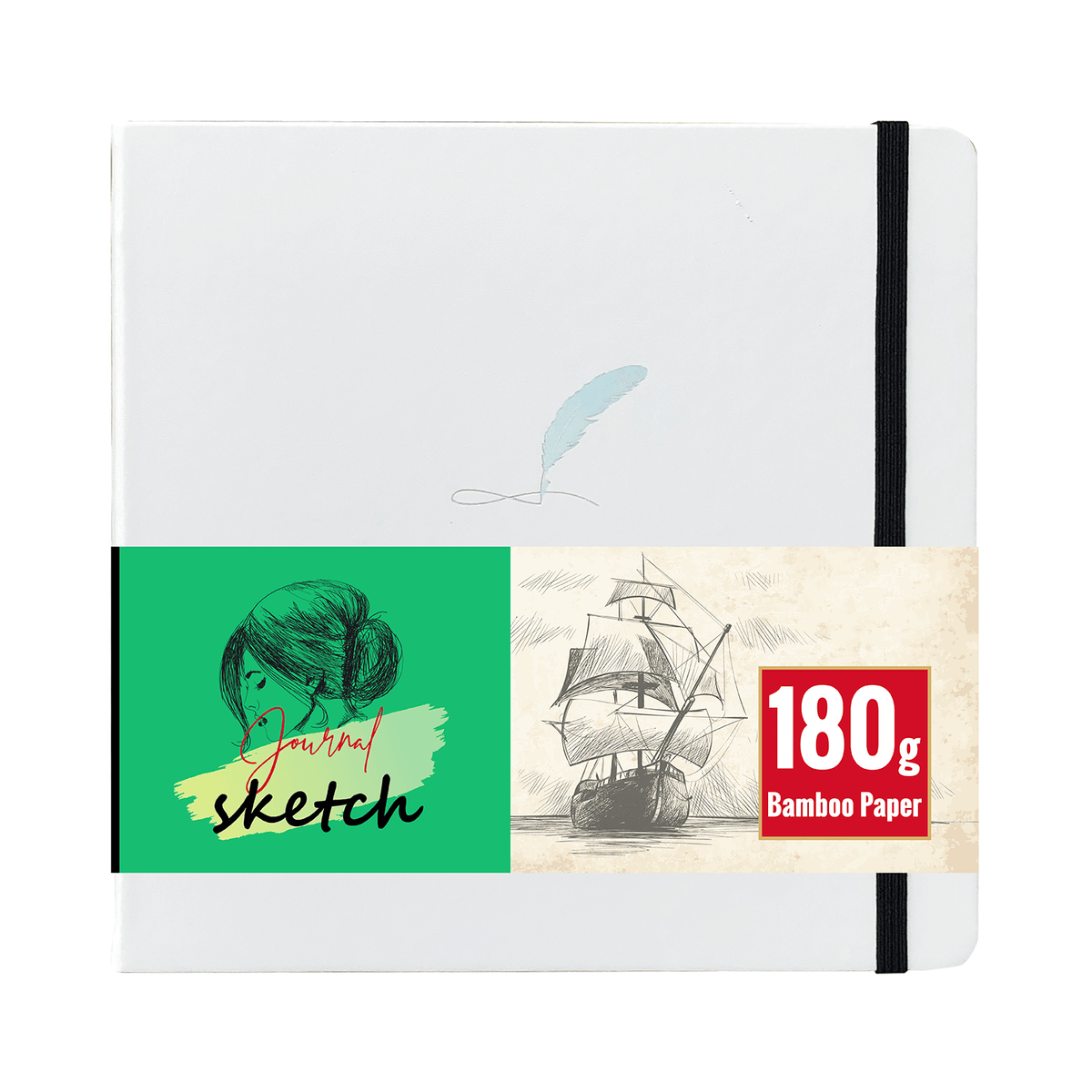 8X8 Square Hardcover SKetchbook Journal 180GSM Bamboo PAPER 128 Pages - Doe - bukenotebook