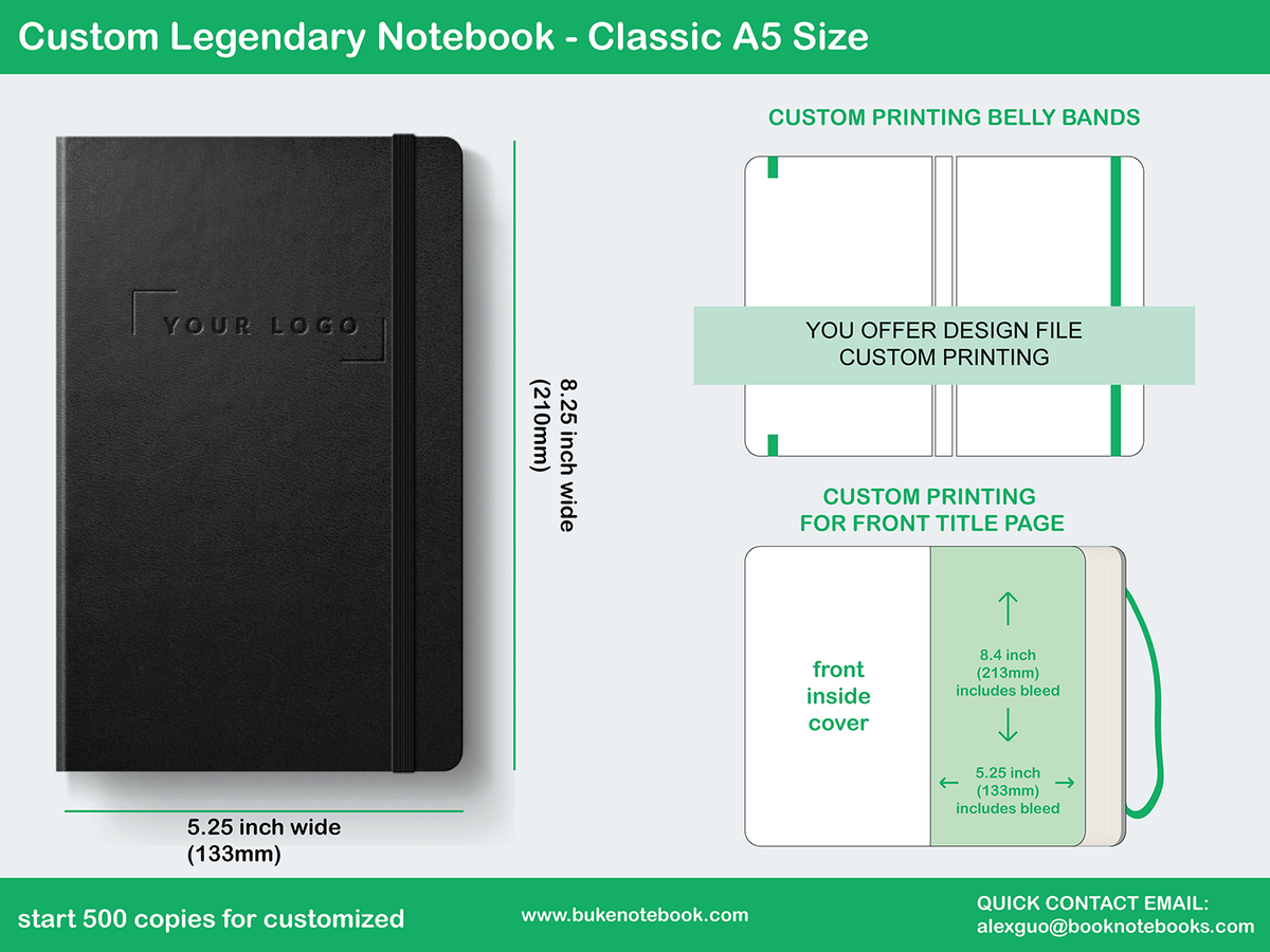 Promotional Moleskine A5 Notebook, Personalised by MoJo Promotions