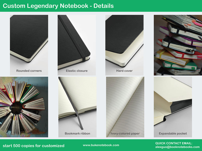 Maßgeschneidertes legendäres Notizbuch, klassischer Moleskine-Stil im A5-Format, ARTIKEL-NR. 03282145-zoom-