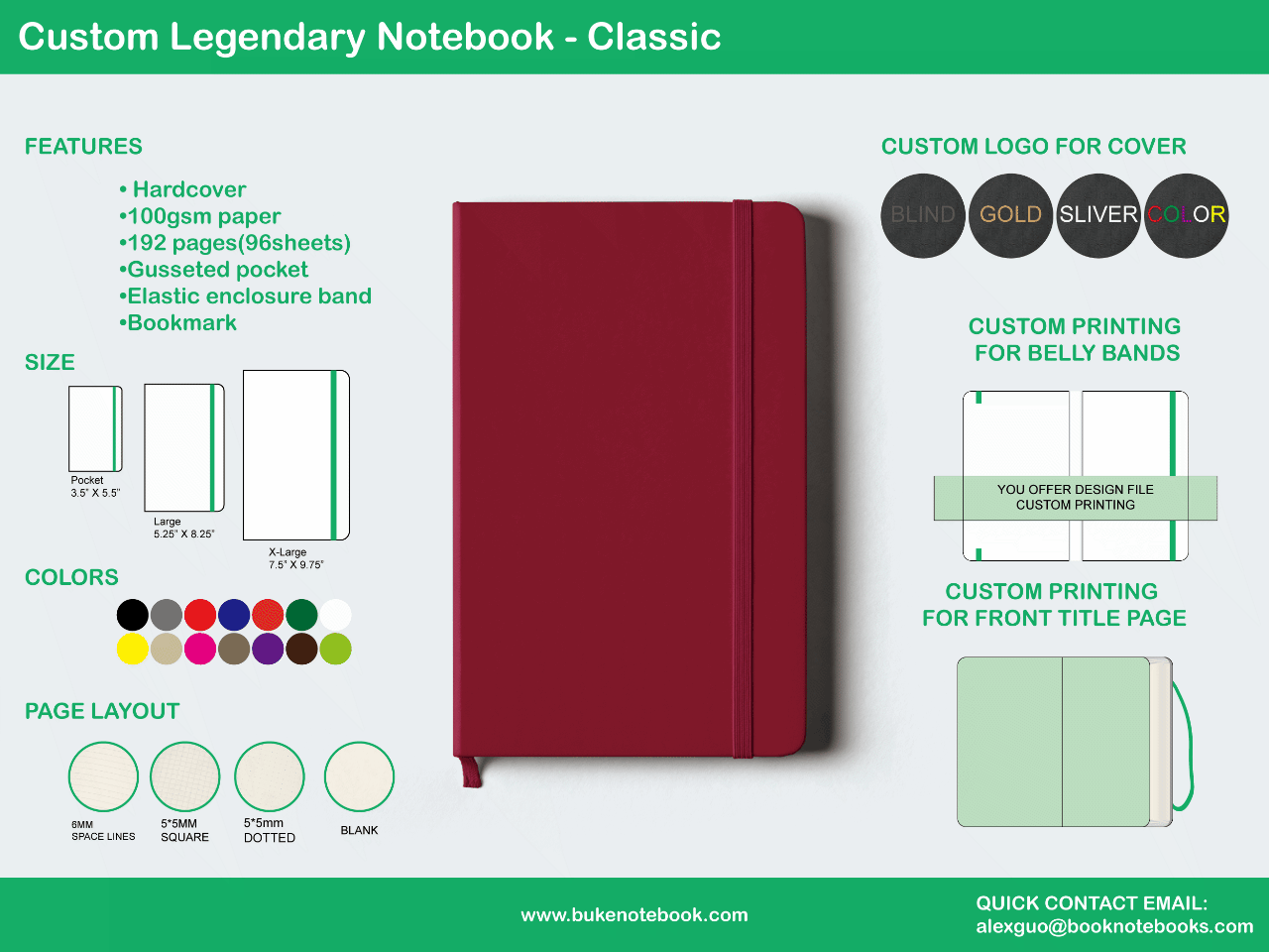 Custom Legendary Notebook Moleskine Style Classic