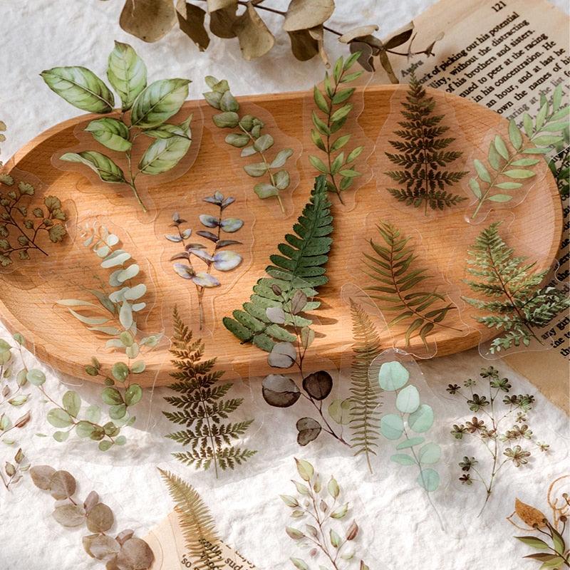BUKE 40 pcs/bag Plant Nature Flower Decorative PVC Sticker - bukenotebook