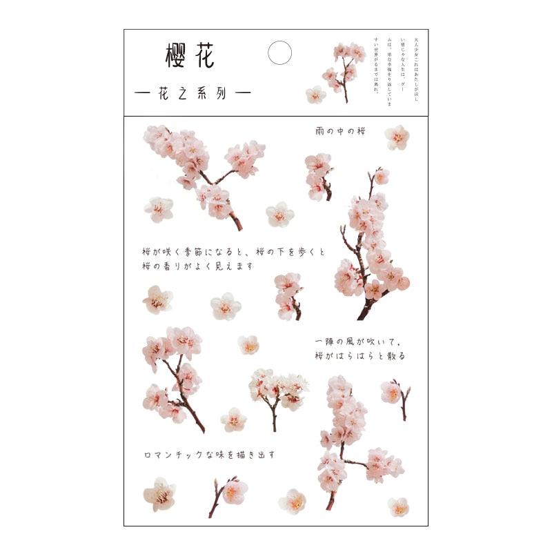 BUKE PET Stickers Flowers Leaves Plants for Scrapbooking Bullet Journal - bukenotebook