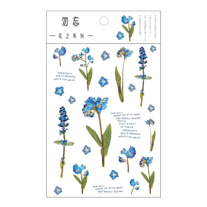 BUKE PET Stickers Flowers Leaves Plants for Scrapbooking Bullet Journal - bukenotebook