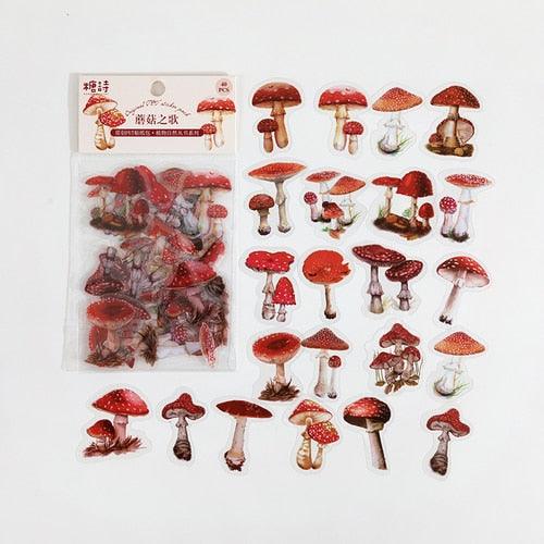 BUKE 40 pcs/bag Plant Nature Flower Decorative PVC Sticker - bukenotebook