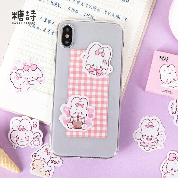BUKE 45 Pcs/pack Cute Rabbit Daily Kawaii Decoration Stickers Planner Scrapbooking Stationery Japanese Diary Stickers - bukenotebook