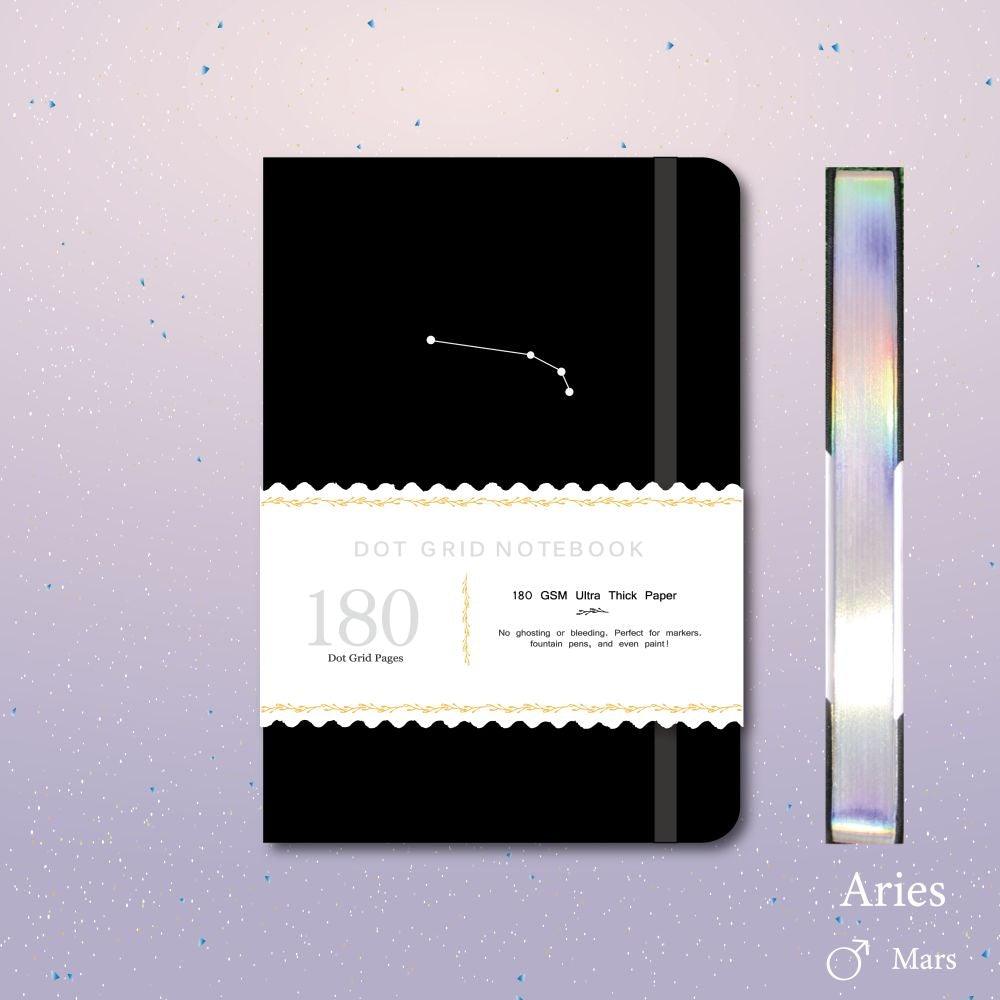 A5 Zodiac Aries Bullet Journal Dot Grid Notebook - bukenotebook