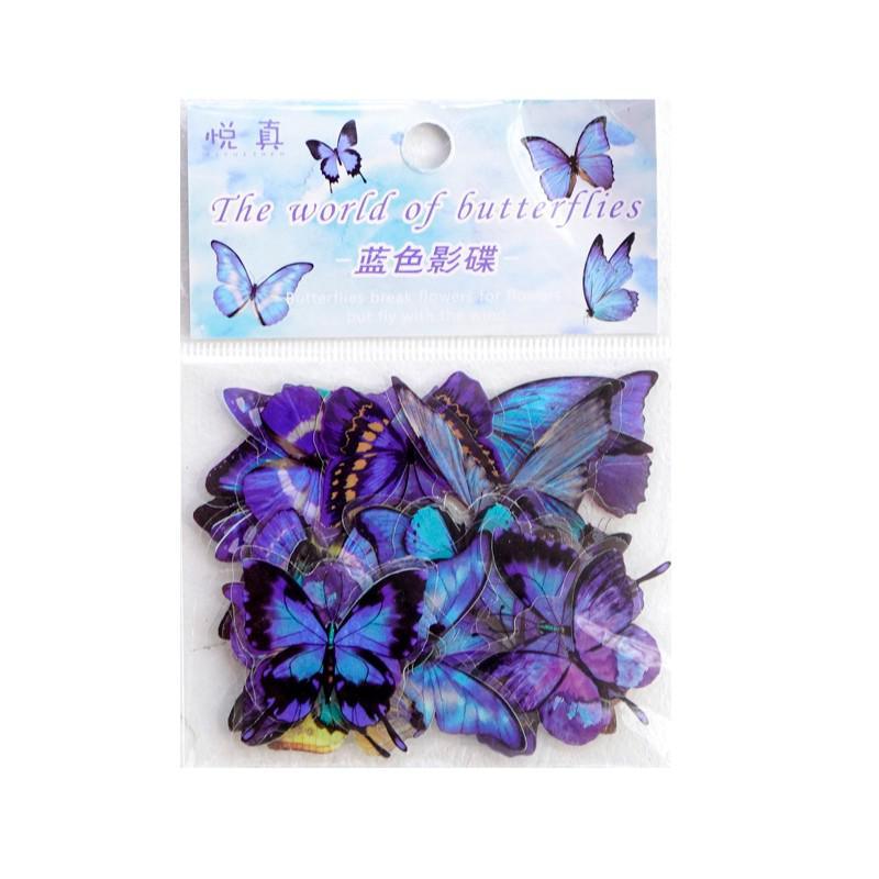 BUKE 40 Pcs Elegant Butterfly Stickers PET Transparent Decorative Decals For Phone Laptop Waterbottle Planner Diary Journal Scrapbook - bukenotebook