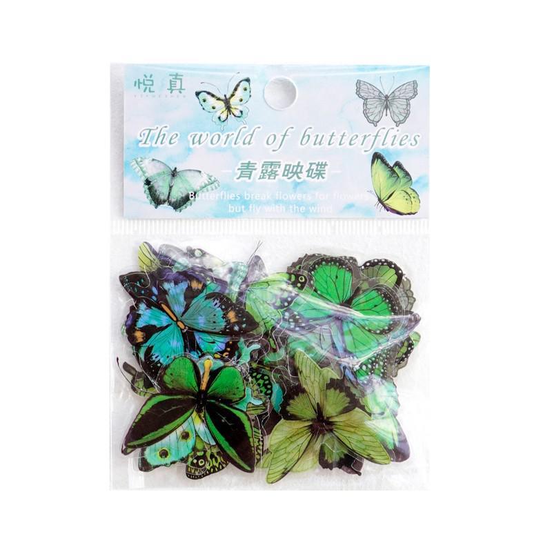 BUKE 40 Pcs Elegant Butterfly Stickers PET Transparent Decorative Decals For Phone Laptop Waterbottle Planner Diary Journal Scrapbook - bukenotebook