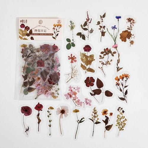 BUKE 40 pcs/bag Plant Nature Flower Decorative PVC Sticker - bukenotebook