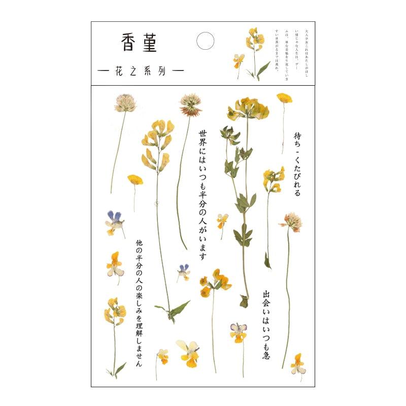 BUKE PET Stickers Flowers Leaves Plants for Scrapbooking Bullet Journal - bukenotebook