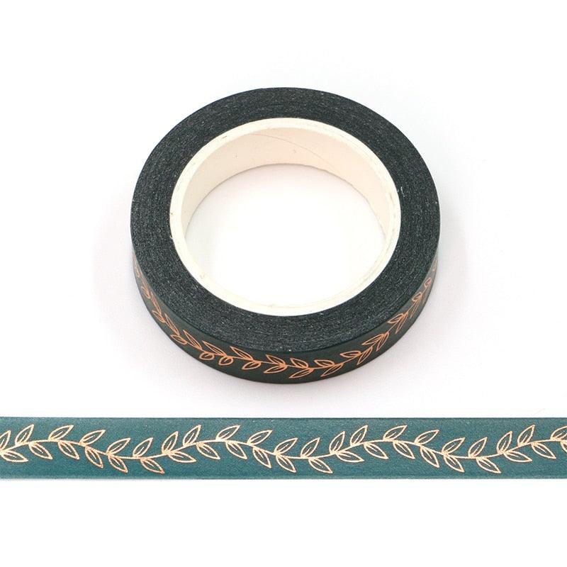 BUKE Vintage date maple leaf Foil Masking Washi Tape Decorative Adhesive Tape Diy Scrapbooking Sticker Label Stationery - bukenotebook