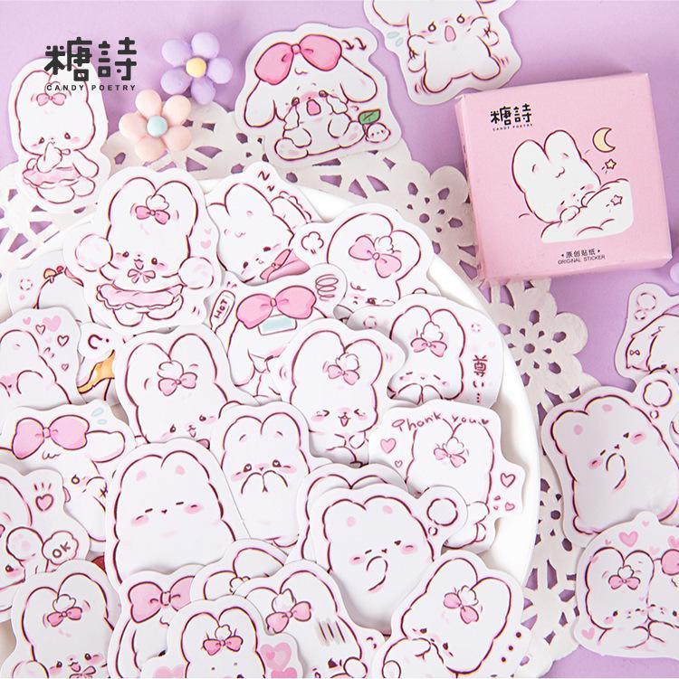 BUKE 45 Pcs/pack Cute Rabbit Daily Kawaii Decoration Stickers Planner Scrapbooking Stationery Japanese Diary Stickers - bukenotebook