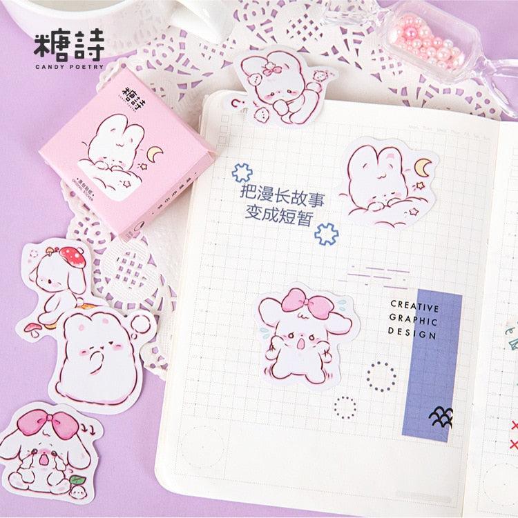 1 Pcs Colorful Floral Print Kawaii Aesthetic Book Journal Stickers