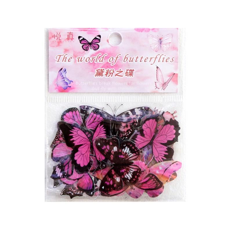 BUKE 40 Pcs Elegant Butterfly Stickers PET Transparent Decorative Decals For Phone Laptop Waterbottle Planner Diary Journal Scrapbook - bukenotebook