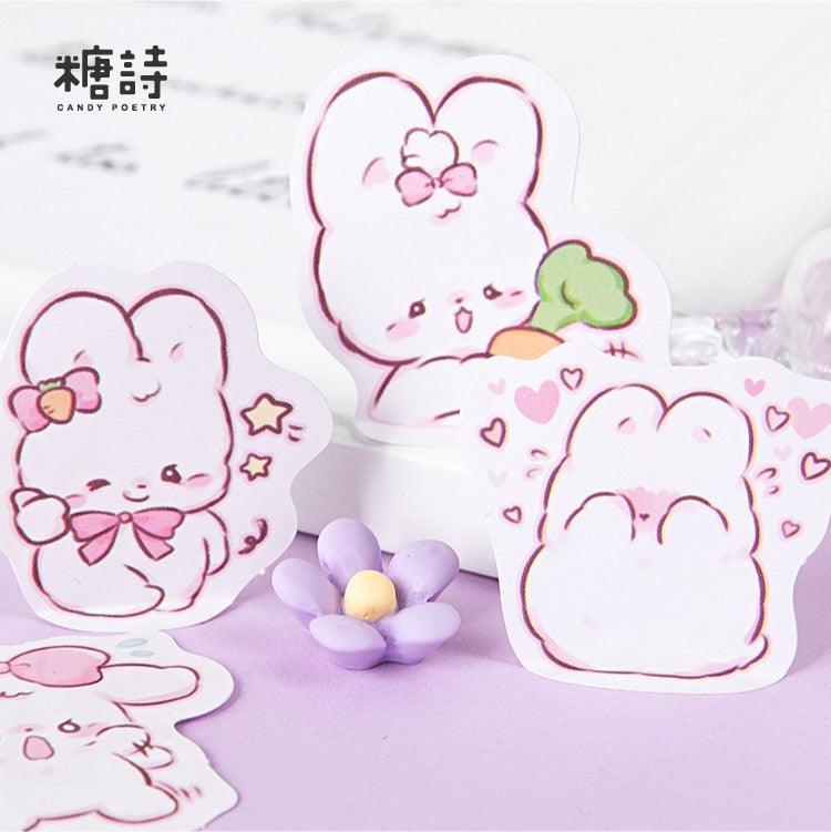 BUKE 45 Pcs/pack Cute Rabbit Daily Kawaii Decoration Stickers Planner Scrapbooking Stationery Japanese Diary Stickers - bukenotebook