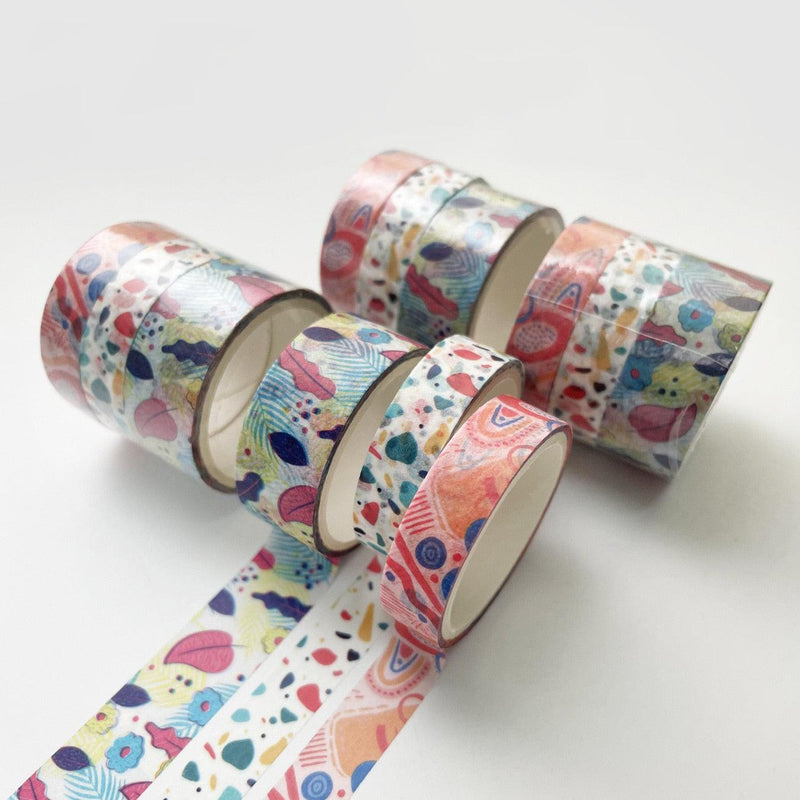 BUKE 3pc Basic geometry Masking Washi Tape Vintage Starry sky Art Decorative Adhesive Tape Diy Scrapbooking Sticker Label Stationery - bukenotebook