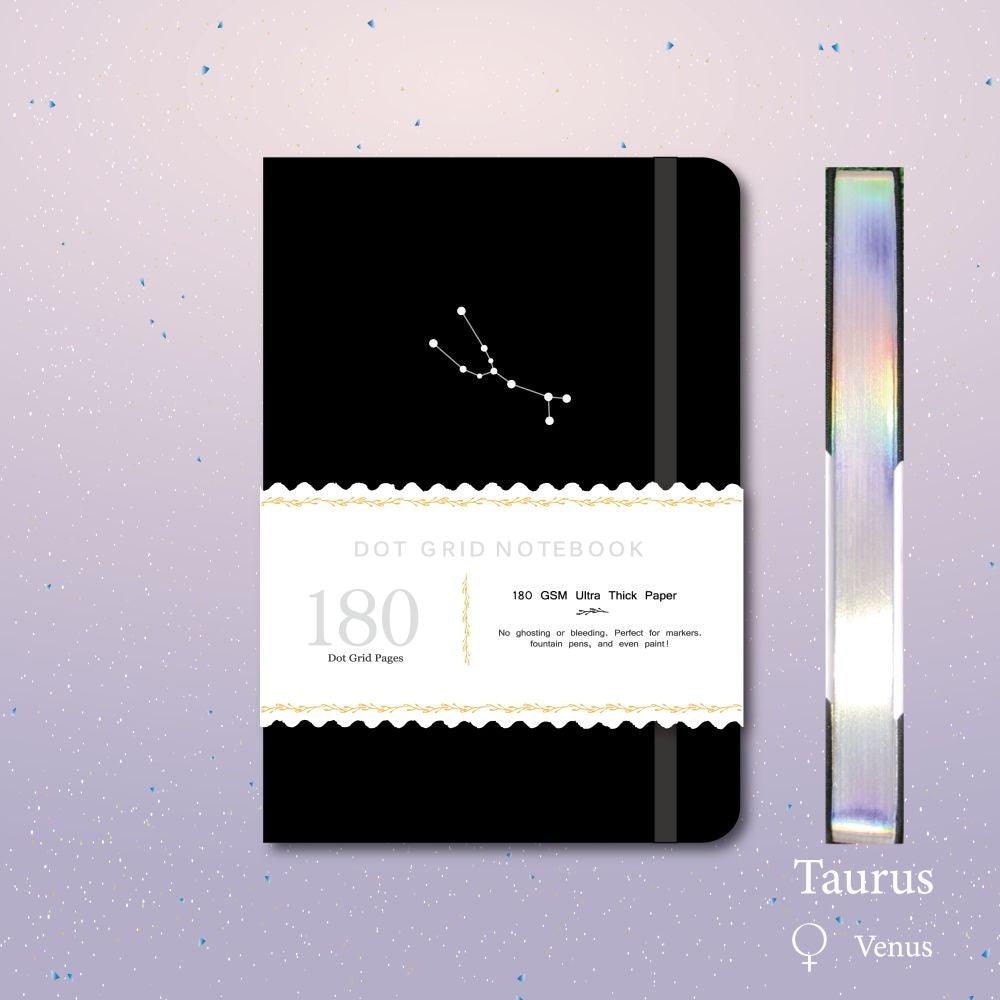 A5 Zodiac Taurus Bullet Journal Dot Grid Notebook - bukenotebook