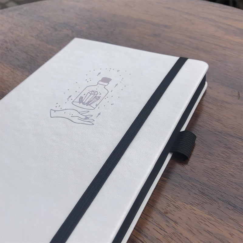 A5 Black Paper Mystical Bottle Bullet Dotted Journal Dot Grid Notebook-zoom-