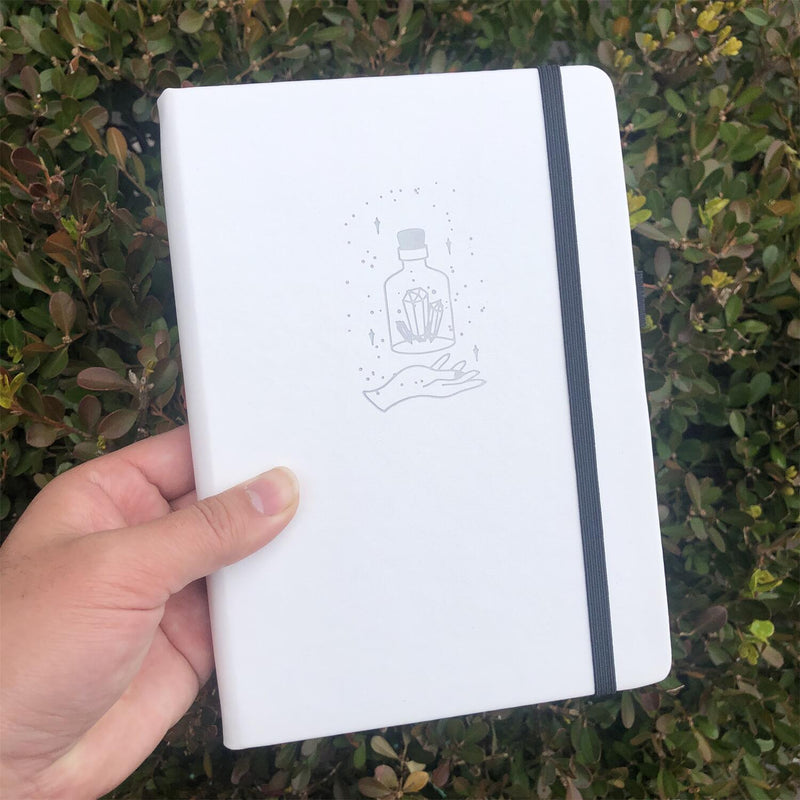 A5 Black Paper Mystical Bottle Bullet Dotted Journal Dot Grid Notebook-zoom-
