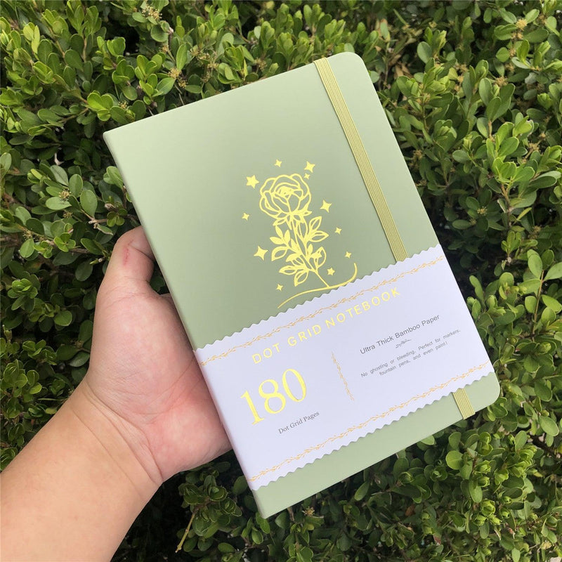 Journal à pois personnalisé, papier de bambou 180 g, couverture rigide en cuir PU, seulement 219 $ US/100 pièces -zoom-