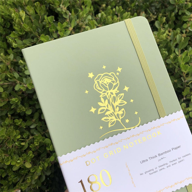 Journal à pois personnalisé, papier de bambou 180 g, couverture rigide en cuir PU, seulement 219 $ US/100 pièces -zoom-