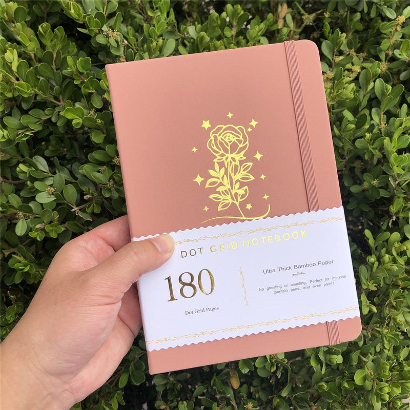 Journal à pois personnalisé, papier de bambou 180 g, couverture rigide en cuir PU, seulement 219 $ US/100 pièces -zoom-
