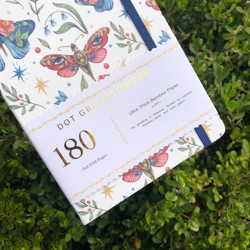 A5 Dotted Notebook Bullet Journal 180gsm Bamboo Paper - Mysterious butterfly UV Printing-zoom-