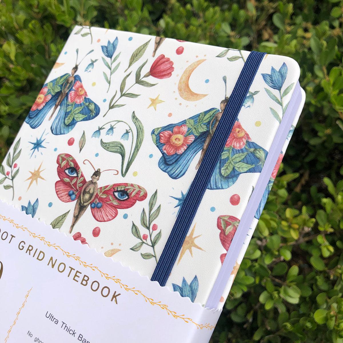 A5 Dotted Notebook Bullet Journal 180gsm Bamboo Paper - Mysterious butterfly UV Printing - bukenotebook