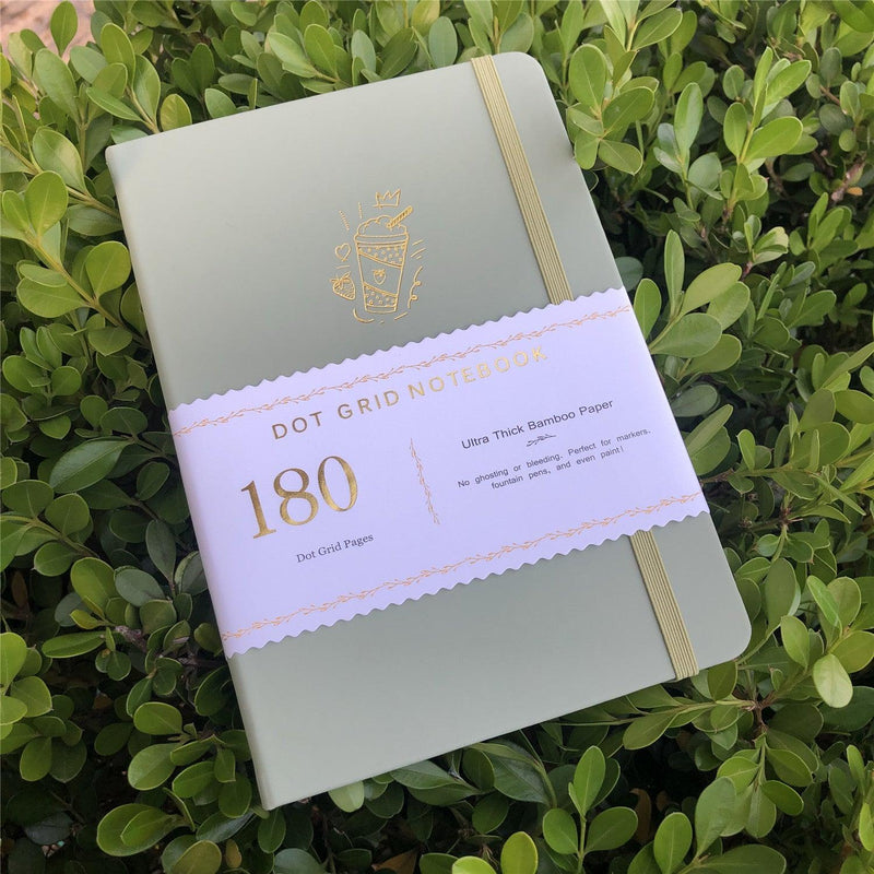 Journal à pois personnalisé, papier de bambou 180 g, couverture rigide en cuir PU, seulement 219 $ US/100 pièces -zoom-