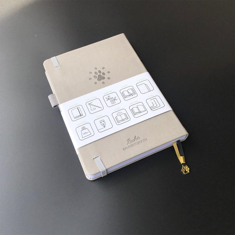 Bullet Dotted Journal 160GSM Bamboo Paper-NATURE WORLD - Grey - bukenotebook