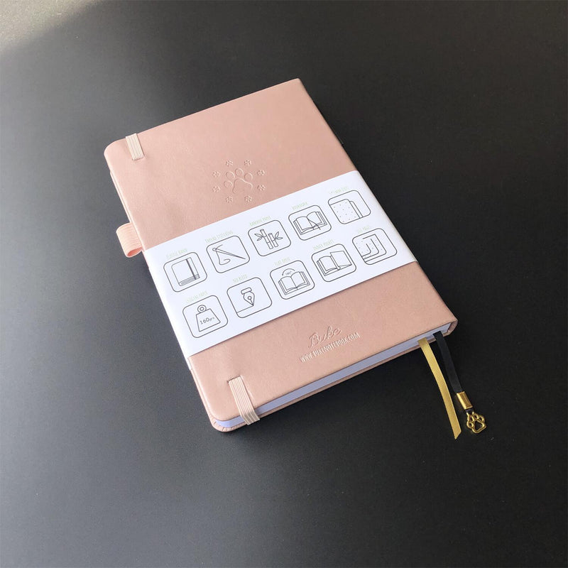 Bullet Dotted Journal 160GSM Bamboo Paper-NATURE WORLD - Rose Gold - bukenotebook