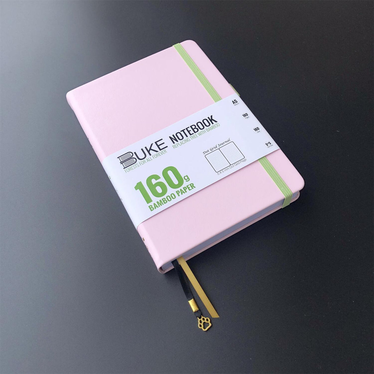 Bullet Dotted Journal 160GSM Bamboo Paper-NATURE WORLD - Lcy Pink - bukenotebook