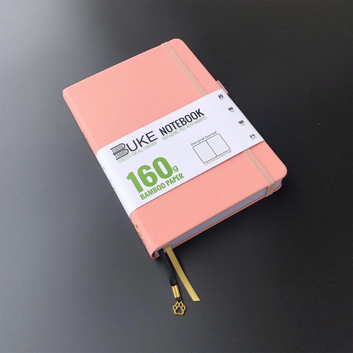 Bullet Dotted Journal 160GSM Bamboo Paper-NATURE WORLD - Pink - bukenotebook