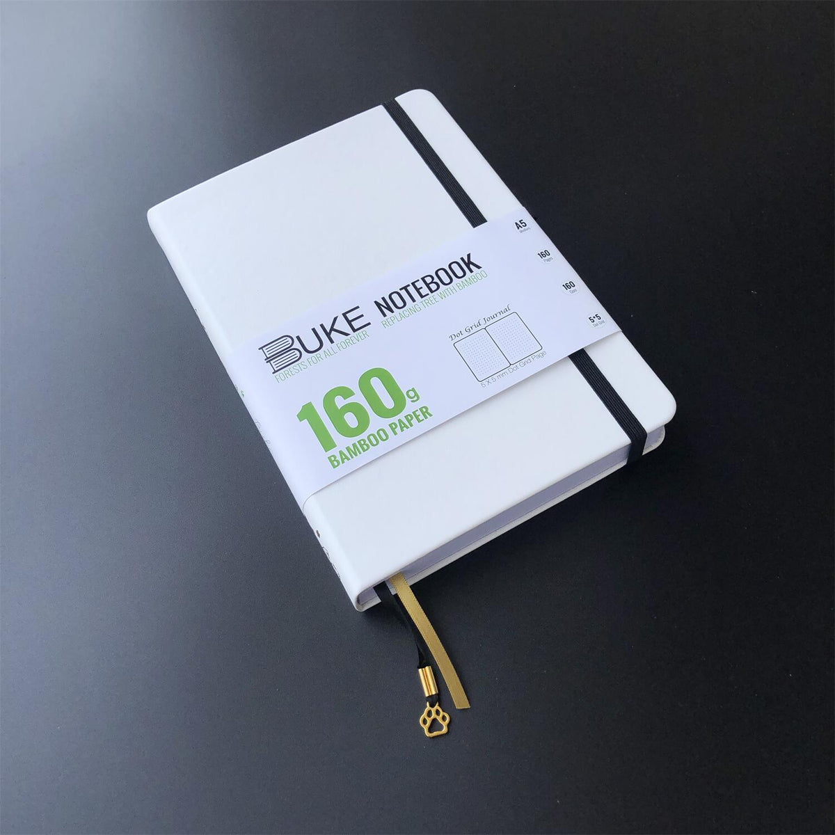 Bullet Dotted Journal 160GSM Bamboo Paper-NATURE WORLD - White - bukenotebook