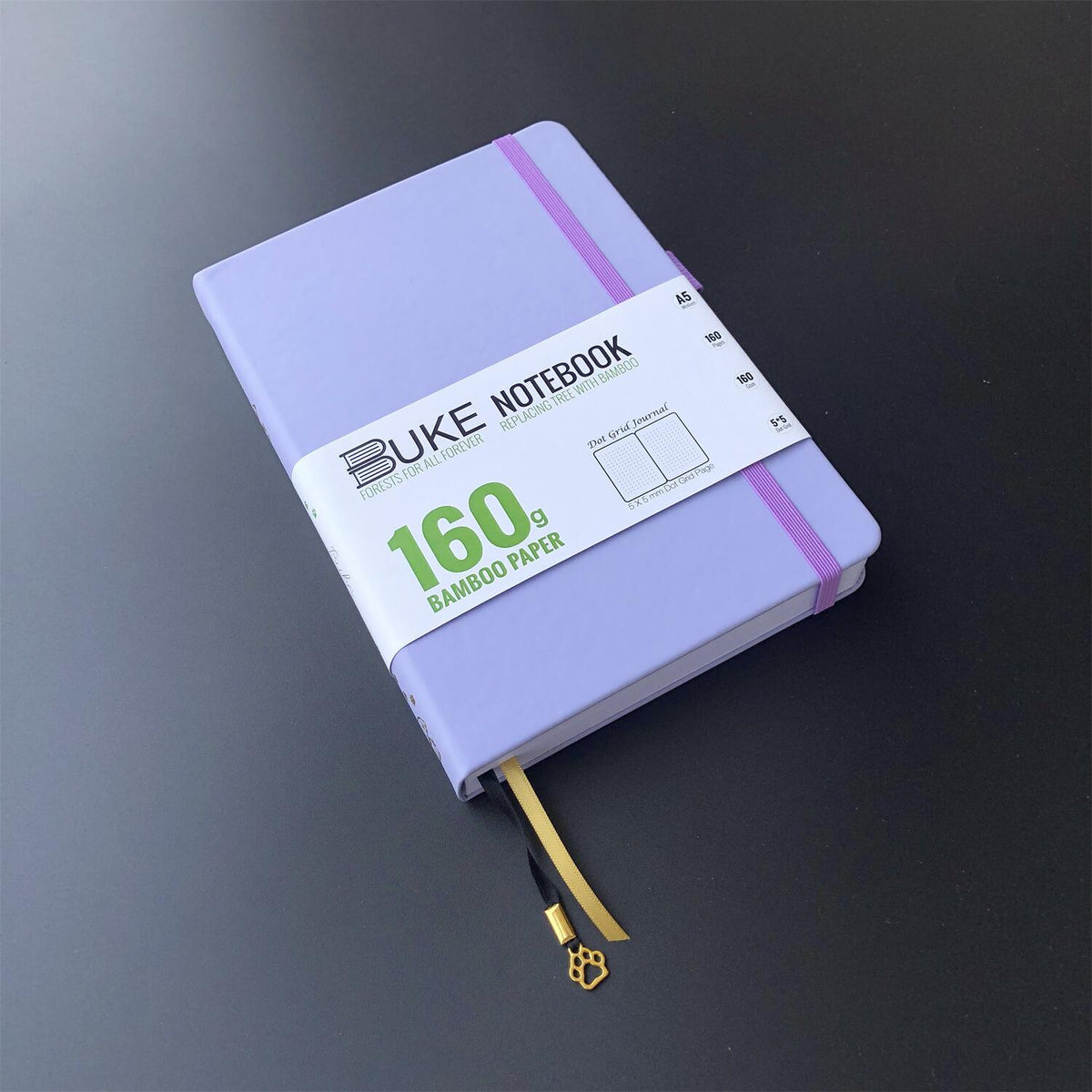 Bullet Dotted Journal 160GSM Bamboo Paper-NATURE WORLD - Light Purple - bukenotebook