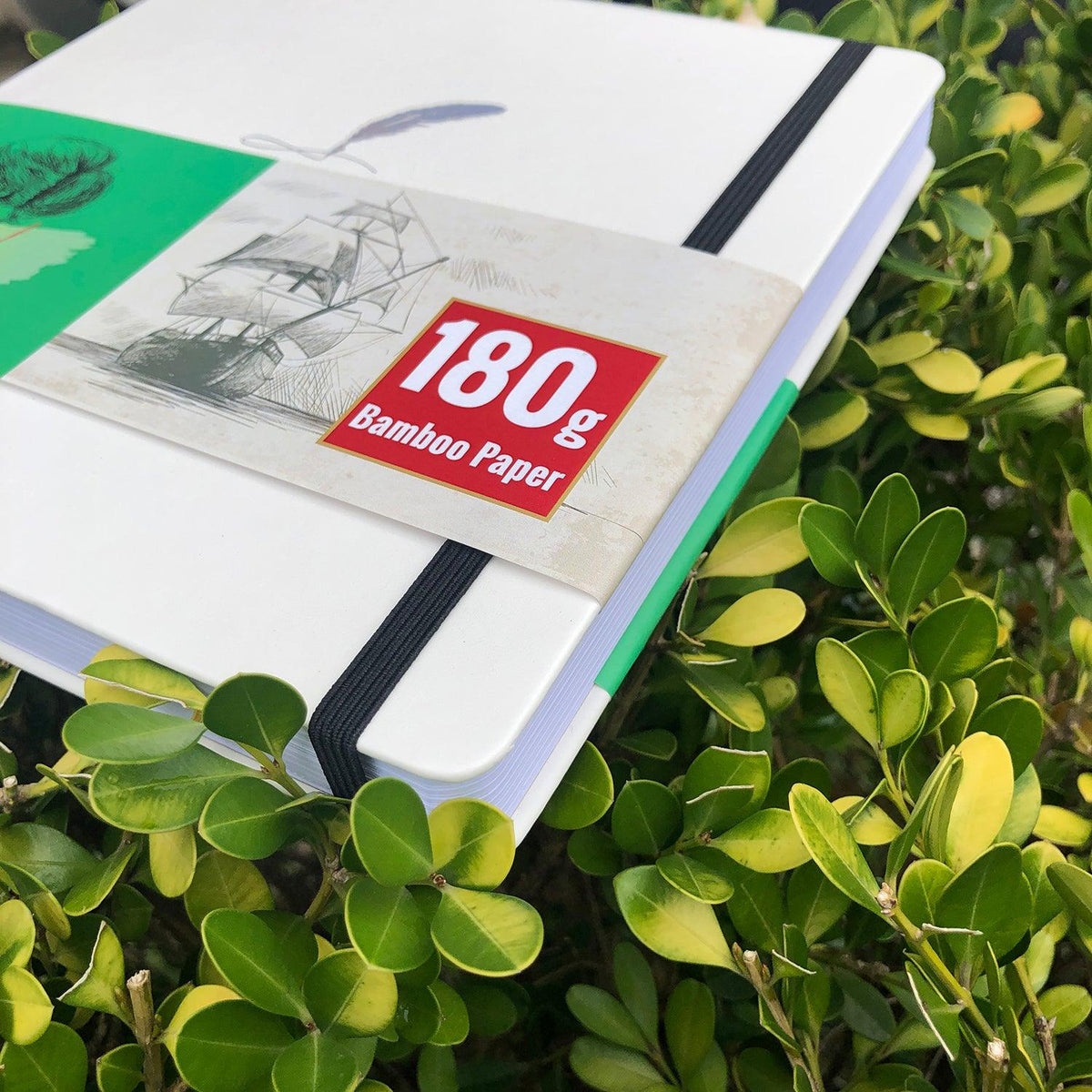 8X8 Square Hardcover SKetchbook Journal 180GSM Bamboo PAPER 128 Pages - White - bukenotebook