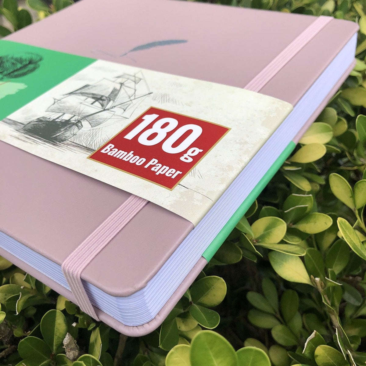 8X8 Square Hardcover SKetchbook Journal 180GSM Bamboo PAPER 128 Pages - Purple sage - bukenotebook