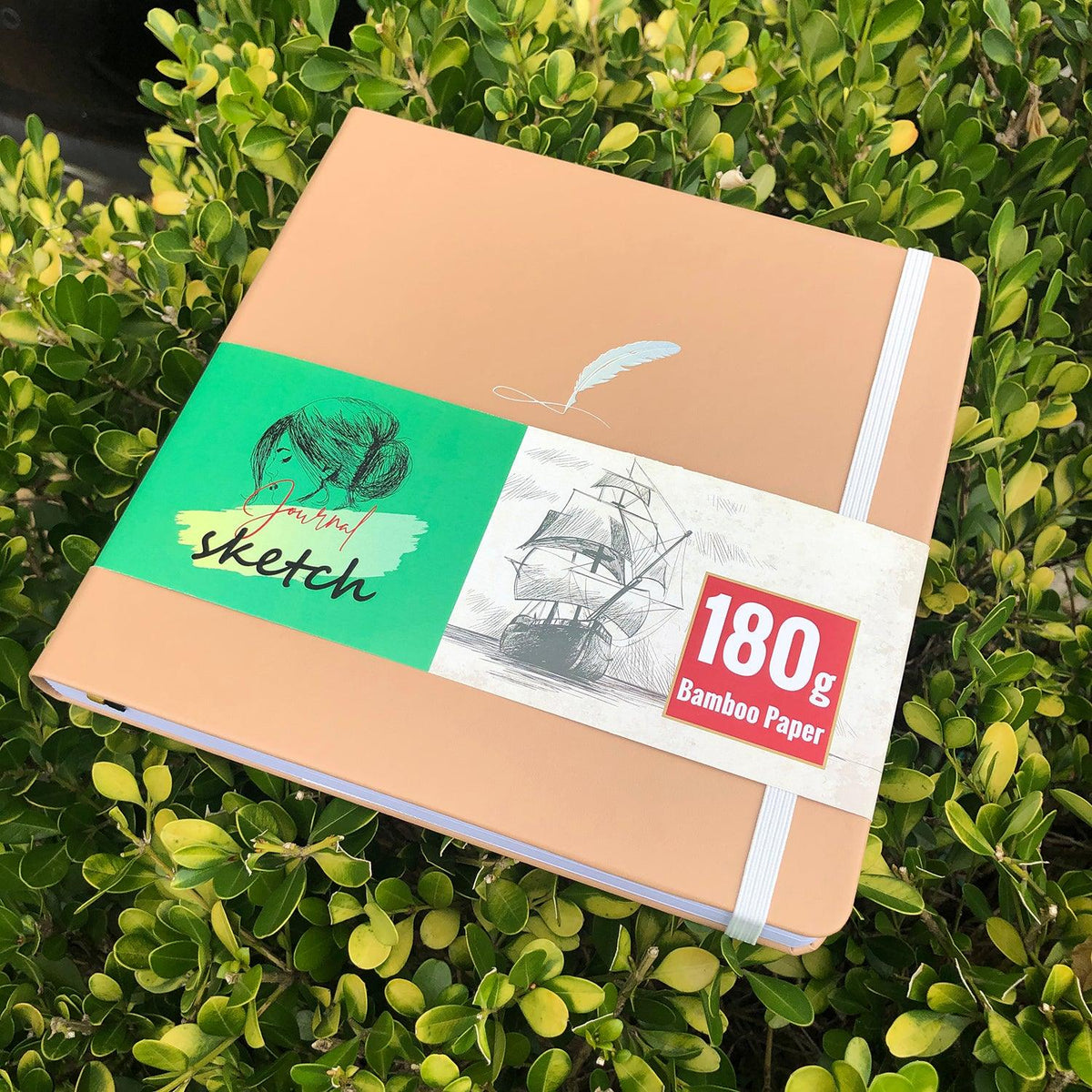 8X8 Square Hardcover SKetchbook Journal 180GSM Bamboo PAPER 128 Pages - Doe - bukenotebook