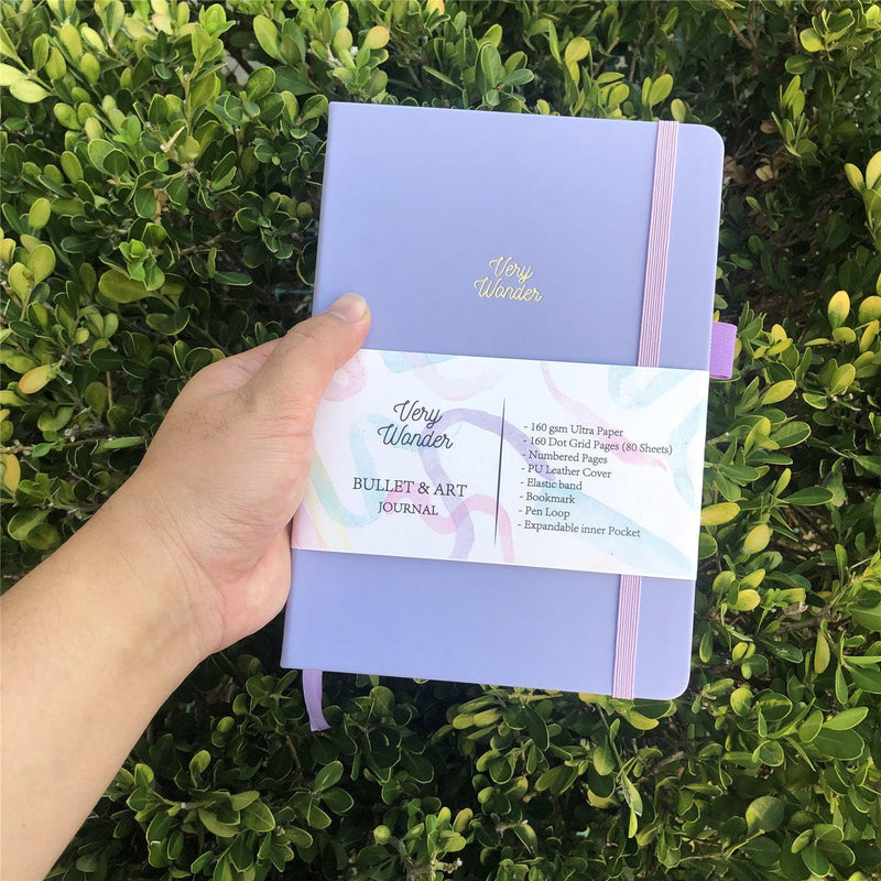 Custom Bullet Journal, A5 Dot Grid Notebook, Light Purple PU Leather Blue Hardcover, Only US$199/100PCS  ITEM NO#10282129-zoom-