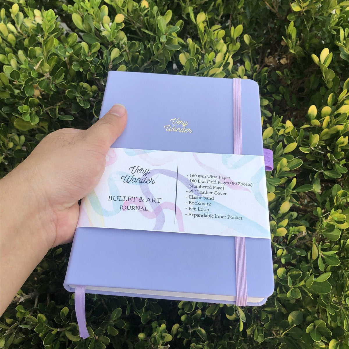 Custom Bullet Journal, A5 Dot Grid Notebook, Light Purple PU Leather Blue Hardcover, Only US$199/100PCS  ITEM NO#10282129 - bukenotebook