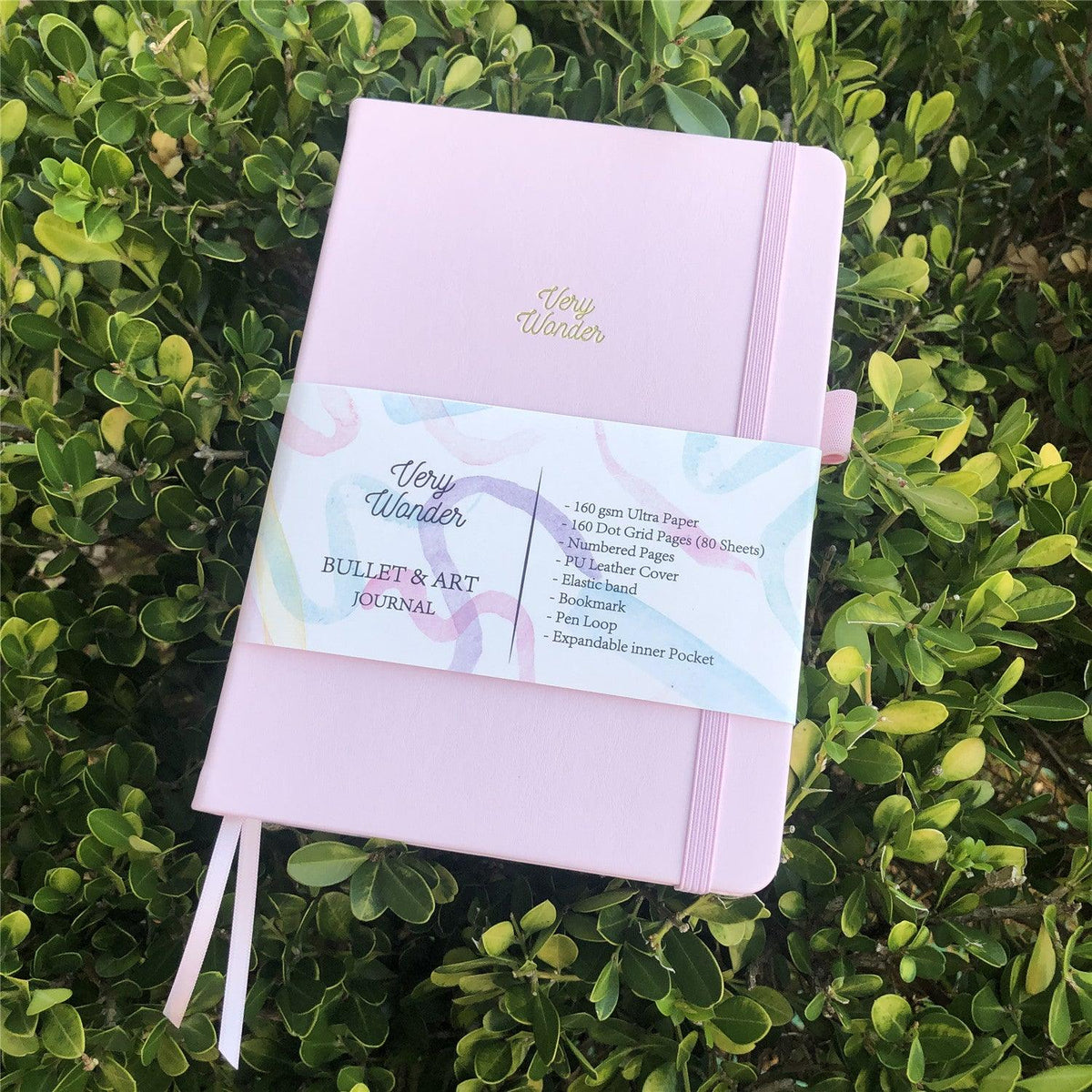 Custom Bullet Journal, A5 Dot Grid Notebook, Light Pink PU Leather Blue Hardcover, Only US$199/100PCS  ITEM NO#10282128 - bukenotebook