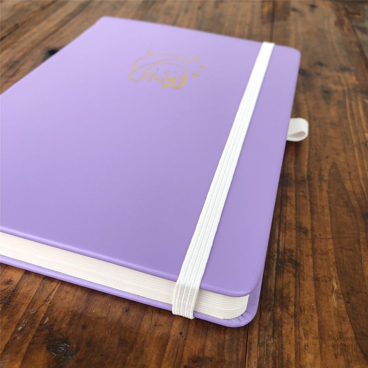 A5 Bullet Dotted Journal Vegan Purple PU Leather Hardcover, The Moon Rabbit - bukenotebook