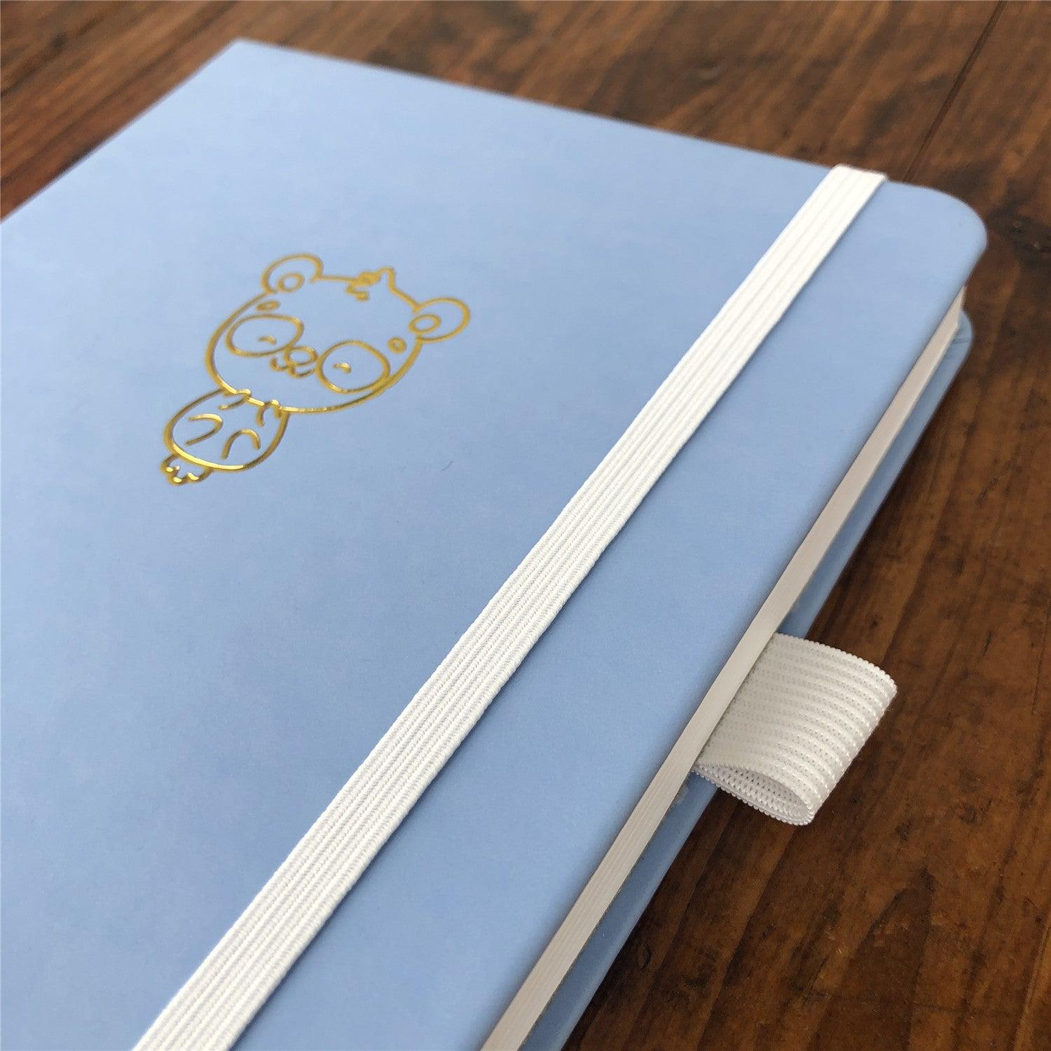 Custom Bullet Journal, A5 Dot Grid Notebook, PU Leather Blue Hardcover, Lovely Bear, Only US$199/100PCS  ITEM NO#10282130 - bukenotebook