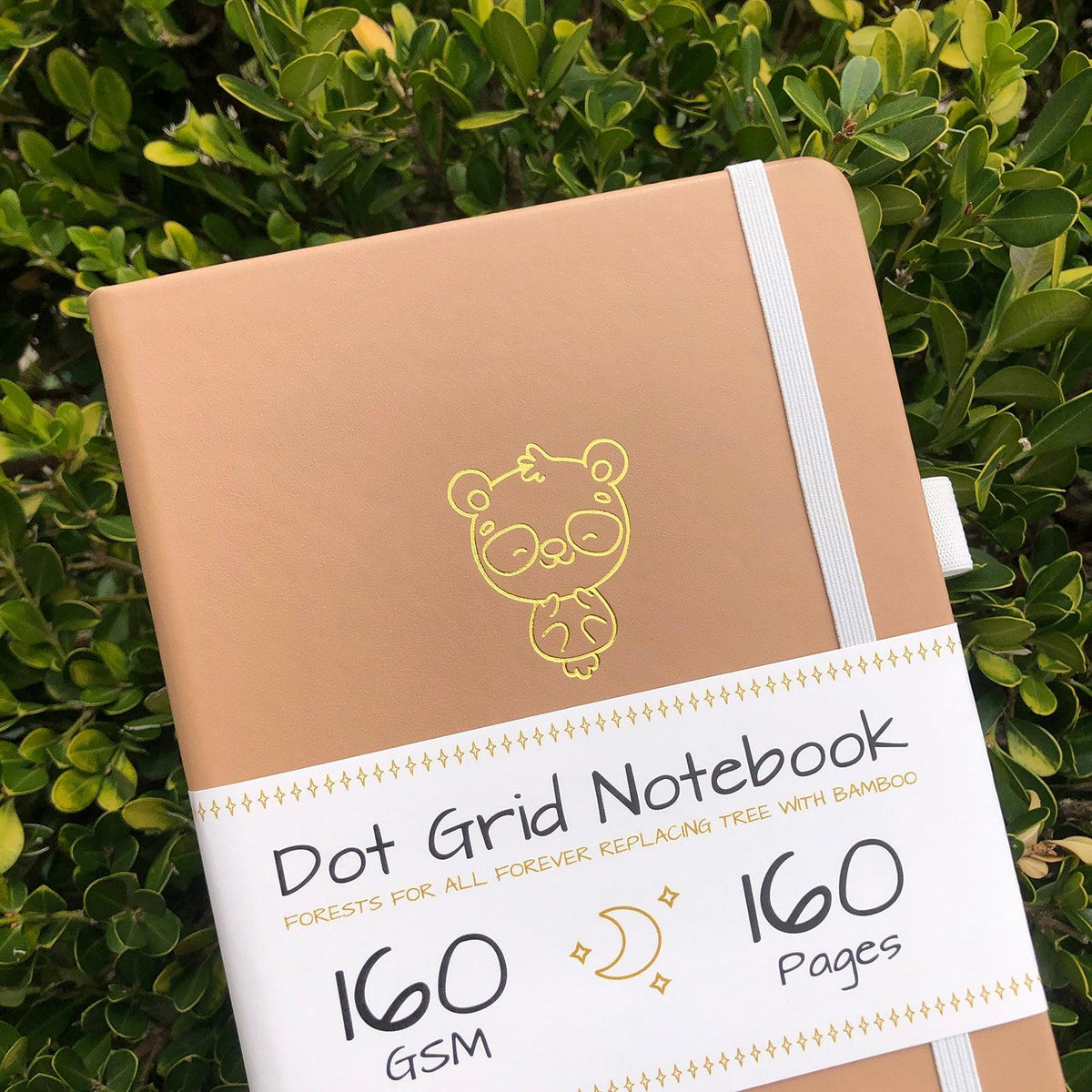 Bullet Dotted Journal, Customized Lovely Bear, Brown Hardcover - bukenotebook