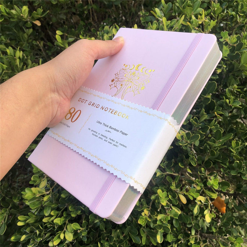 Journal à pois personnalisé, papier de bambou 180 g, couverture rigide en cuir PU, seulement 315 $ US/100 pièces -zoom-
